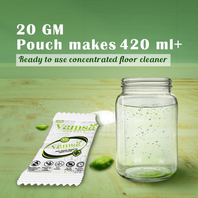 Powder To Liquid TRANSPARENT Floor Cleaner Pack of 6 Sachet x 20 gm - Image 5